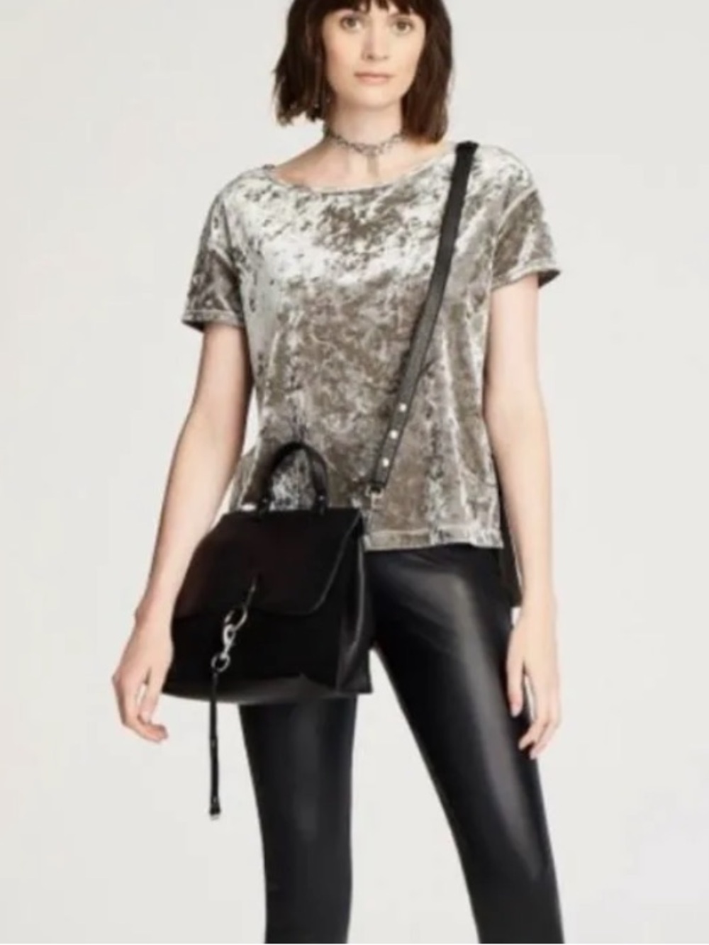 Rebecca Minkoff Gray Velvet Shirt